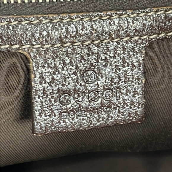 Gucci Monogram GG Small Charmy Tote Bag Brown Bolt Hardware Accent Luxury - Picture 14 of 17